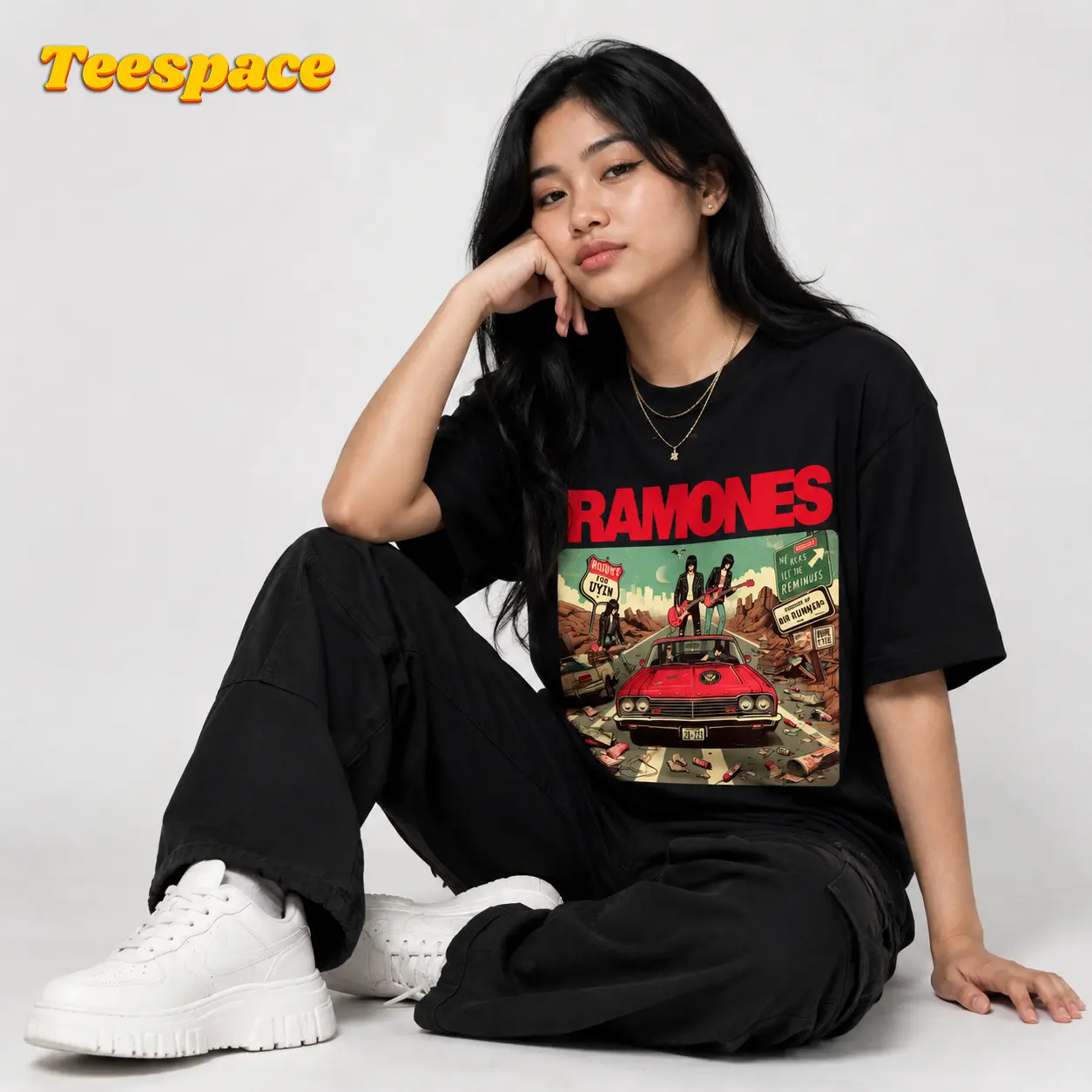 Kaos Band Ramones Premium β Unofficial Band Merch Teespace.id